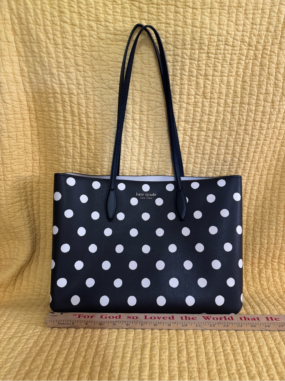 kate spade Black and White Polka Dot Tote Bag